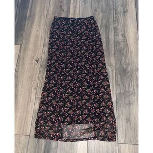 Maxi Skirt y2k Floral Sheer